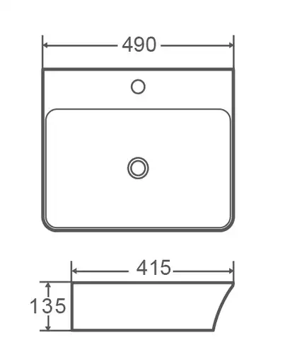 MIXXUS PREMIUM Bevel-0201 Умивальник накладний, білий (MP6480)