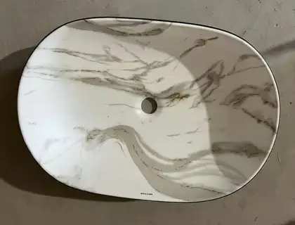 Раковина накладна MIXXUS PREMIUM ELLIPSE-0105, мармур-чорна (MP6565)