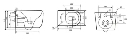 Mixxus Premium TOPPER-0303-R Унітаз підвісний, сірий (MP6657)