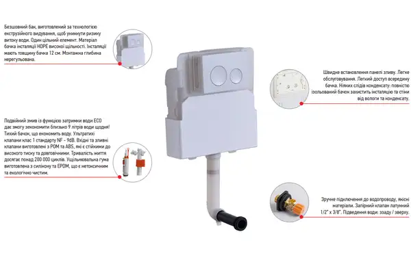 Koer KT-0405 Инсталляционный бачок для напольного унитаза (KR5314) Koer KT-0405 Инсталляционный бачок для напольного унитаза (KR5314)