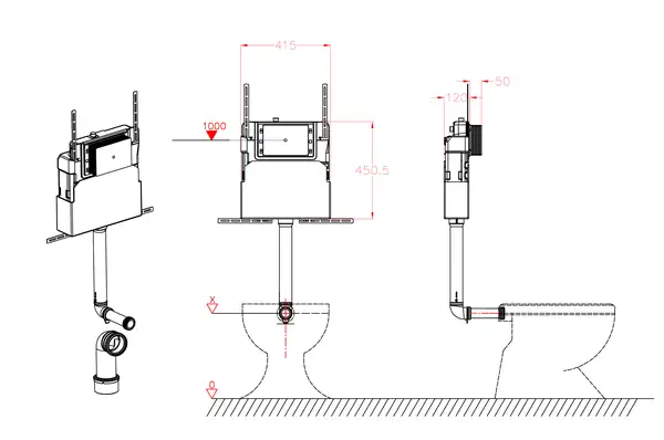 Koer KT-0405 Инсталляционный бачок для напольного унитаза (KR5314) Koer KT-0405 Инсталляционный бачок для напольного унитаза (KR5314)