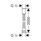 GROHE Hansgrohe Шланг душевой 2.00 м Metaflex``C (28264000) фото 4 Aquada.com.ua