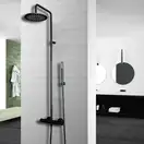 Душевая система с термостатом Paffoni Light (цвет - чёрный матовый) (ZCOL684LIQNO) фото 2 Aquada.com.ua