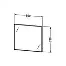 Зеркало с подсветкой Duravit L-Cube 800 х 700 х 67 мм (LC73810000) фото 2 Aquada.com.ua
