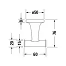 Крючок двойной Duravit Starck T, чёрный матовый (0099304600) фото 3 Aquada.com.ua