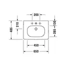 Тумба под умывальник Duravit D-code 60 см, матовый белый + раковина с 1 отв. 65 см + сифон, белый (KT006201818) фото 3 Aquada.com.ua