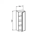Пенал, петли справа Duravit Ketho 1320 х 500 х 360 мм (KT1267R1818) фото 2 Aquada.com.ua