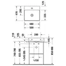 Комплект мебели тумба с раковиной Duravit XSquare 48,4 х 46 см (XS443902222+23535000401) фото 4 Aquada.com.ua