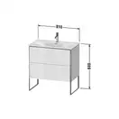 Комплект мебели тумба с раковиной Duravit XSquare 81 х 47,8 см (XS452402222+23448300001) фото 3 Aquada.com.ua