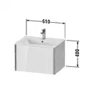 Тумба подвесная под раковину Duravit XViu 61 x 48 см, белый матовый (XV40250B118) фото 3 Aquada.com.ua