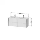 Комплект мебели тумба подвесная с двойной раковиной Duravit XViu 128 х 48 см, белый глянцевый (XV41290B122+2336130000) фото 3 Aquada.com.ua