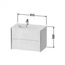 Тумба подвесная под раковину, чаша слева Duravit XViu 81 x 48 см, белый матовый (XV41580B118) фото 3 Aquada.com.ua