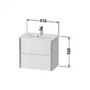 Тумба подвесная под раковину Duravit XViu 61 x 39 см, белый матовый (XV41780B118) фото 3 Aquada.com.ua