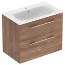Тумба с раковиной Geberit Selnova Square slim rim 80, тёмный орех (501.242.00.1) фото 1 Aquada.com.ua