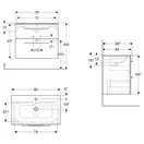 Тумба с раковиной Geberit Selnova Square slim rim 80, тёмный орех (501.242.00.1) фото 3 Aquada.com.ua