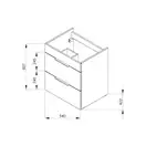 Комплект мебели для ванной 65 см (тумба, 2 выдвижных ящика + раковина) Jika Cube (H4536021763001) фото 3 Aquada.com.ua