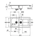 GROHE Комплект Мийка для кухні 860 x 500 мм з ексцентриком, 1 чаша + Eurosmart Змішувач одноважільний для (31565SD0) фото 2 Aquada.com.ua
