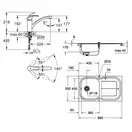 GROHE Комплект Мийка для кухні 860 x 500 мм з ексцентриком, 1 чаша + Eurosmart Змішувач одноважільний для (31565SD0)