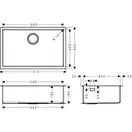 Hansgrohe S719-U660 Мойка кухонная, нержавеющая сталь (43428800)
