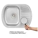 Кухонна мийка Qtap 6349 Micro Decor 0,8 мм (QT6349MICDEC08) (QT6349MICDEC08) фото 3 Aquada.com.ua
