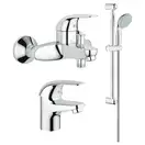 Комплект змішувачів для ванної кімнати Grohe Euroeco N (124428)