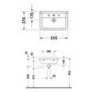 Раковина Duravit Starck 3 55х27 см (0301550000) фото 3 Aquada.com.ua