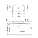 Раковина на столешницу Duravit Luv 800мм, белая (0379800000) фото 4 Aquada.com.ua