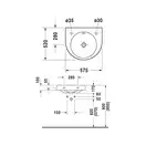 Подвесной умывальник Duravit Architec, с переливом, без отверстия под смеситель (0450580000) фото 2 Aquada.com.ua