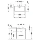 Раковина Duravit Vero 70х47 см (0454700000) фото 3 Aquada.com.ua