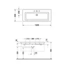 Раковина для мебели Duravit 2nd floor 120х50,5 см (0491120030) фото 2 Aquada.com.ua