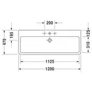 Раковина для мебели Duravit Vero 120 х 47 см (454120027) фото 2 Aquada.com.ua