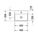 Раковина накладная на столешницу Duravit DuraSquare 45 х 35 см (732450041) фото 2 Aquada.com.ua