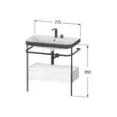 Раковина c-bonded с напольной металлической консолью Duravit Happy D.2 Plus 77,5 х 49 см (HP4742E8080) фото 2 Aquada.com.ua