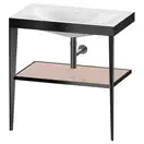Металлическая консоль с раковиной c-bonded Duravit XViu 80 х 48 х h85 см, чёрный матовый/абрикосовый жемчуг (XV4715NB210) фото 1 Aquada.com.ua