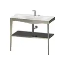 Металлическая консоль с раковиной c-bonded Duravit XViu 100 х 48 х h85 см, матовое шампанское/чёрный глянцевый (XV4716EB140) фото 1 Aquada.com.ua