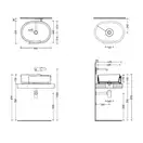 Раковина накладная на столешницу Flaminia Roll Bianco/Platinum 56 х 42 х h17 см (RL56L/BIANCO/PLATINUM) фото 2 Aquada.com.ua