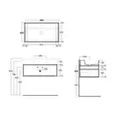 Раковина подвесная bianco matt 81 х 46 см Simas Agile с чёрной матовой консолью 80 x 45,5 x h28 см (AG81+AGSS81) фото 4 Aquada.com.ua