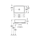 VILLEROY & BOCH ARCHITECTURA умывальник 60*40см прямоугольный накладной с переливом, цвет белый Alpin (41276001) фото 2 Aquada.com.ua