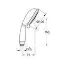 Лейка для душа Grohe New Tempesta (цвет - хром), 4 вида струи (26085000) фото 4 Aquada.com.ua