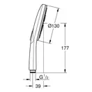 Ручний душ Grohe Rainshower Smartactive 130 з 3 режимами струменя, графіт матовий (26574AL0)