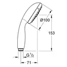 Лейка для душа Grohe Tempesta (цвет - хром), 3 вида струи (28261001) фото 2 Aquada.com.ua