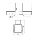 Стакан для зубных щёток подвесной Emco Loft Black, чёрный матовый/стекло матовое (052013300) фото 2 Aquada.com.ua