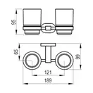 Держатель с двумя стаканами для зубных щеток Ravak Chrome (X07P189) фото 4 Aquada.com.ua