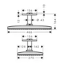 Верхний душ 460 х 300 мм Axor ShowerSolutions (цвет - полированное красное золото), 1 вид струи (35277300) фото 2 Aquada.com.ua