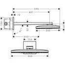 Верхній душ Axor ShowerSolutions 460х300 3jet з власником, chrome (35282000)