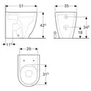 Geberit унитаз напольный Rimfree (безободковый), с сиденьем Soft Close (500.602.01.2+500.605.01.2) фото 4 Aquada.com.ua