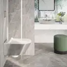 Унитаз подвесной NewFlush (безободковый) Catalano Gold & Silver с сиденьем Soft Close (1VS55NRBA+5SCSTP000) фото 3 Aquada.com.ua