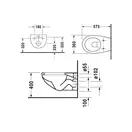 Унитаз подвесной с вертикальным смывом Duravit Duraplus с сиденьем для унитаза Soft Close (2547090000+0064290000) фото 2 Aquada.com.ua