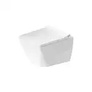 Унитаз подвесной компакт Duravit Viu Rimless (безободковый), с сиденьем Soft Close (2573090000+0021290000) фото 2 Aquada.com.ua