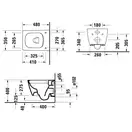 Унитаз подвесной компакт Duravit Viu Rimless (безободковый), с сиденьем Soft Close (2573090000+0021290000) фото 4 Aquada.com.ua